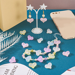 50шт 5 цвета радужные переливающиеся акриловые бусины&nbsp;RESI-TA0002-19