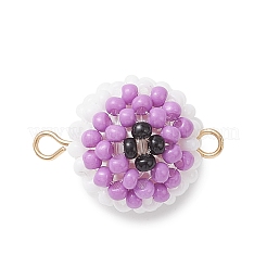 7 шт. 7-цветные подвески-шармы в виде круглого глаза с бусинами из стекла и стеклянных семян на Хэллоуин&nbsp;PALLOY-MZ00948