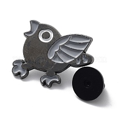 ゴシックアートエナメルピン  女性男性用ガンメタル合金鳥バッジ  鳥  19.9x25.5x1.4mm&nbsp;JEWB-K001-10D-B