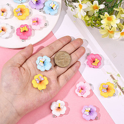 24 шт. 6 цвета непрозрачные подвески из смолы&nbsp;RESI-SC0006-47