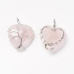 Природного розового кварца подвески G-G713-F02