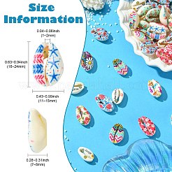 60 Stück 12 Stile bedruckte natürliche Muschelperlen&nbsp;BSHE-CJ0001-10