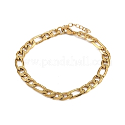 Браслеты-цепочки Figaro из нержавеющей стали 304 для женщин&nbsp;BJEW-G757-15G