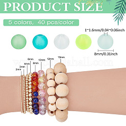 5 цвет прозрачных стеклянных бусин наборы&nbsp;FGLA-PH0001-11B-02