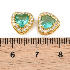 Perline di zirconi con pavé di ottone&nbsp;CU-CBA3D67-08G