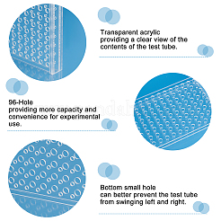 Акриловый штатив для лабораторных пробирок на 96 отверстие емкостью 0.2 мл&nbsp;AJEW-WH0010-73A