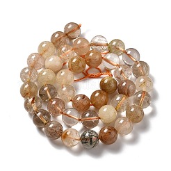 Нити бусин из натурального рутилированного кварца G-B029-B02-04