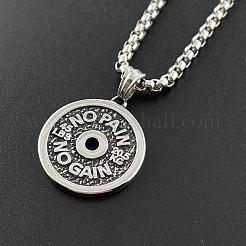 Винтажные ожерелья в стиле панк из нержавеющей стали с подвеской в виде гантели для тяжелой атлетики для мужчин RS0234