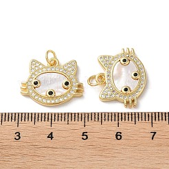 Латунные микропаве прозрачные подвески с фианитом&nbsp;KK-B083-34B-G