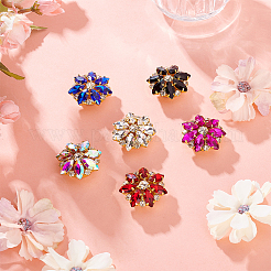 6 шт. запонки из латуни со стразами HJEW-GA00045