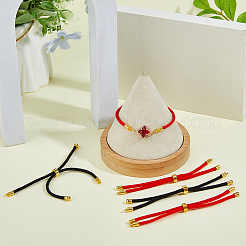 14 шт. 2 цвета регулируемый круглый полиэстеровый плетеный шнур слайдер браслет изготовление&nbsp;FIND-HS0002-12