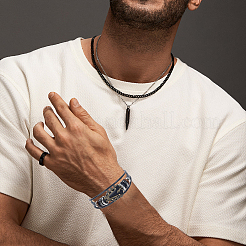 1 браслет из сплава и кожаного шнура для мужчин и женщин&nbsp;BJEW-CL0001-24