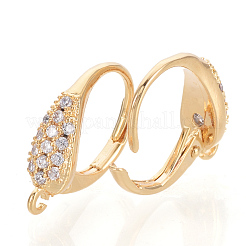 Латунные кубические циркониевые серьги X-KK-S340-45G