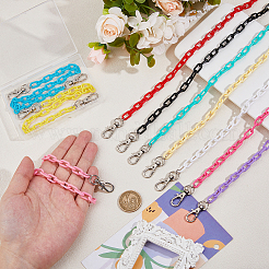 10 шт. 10-цветная акриловая цепочка для бейсболки&nbsp;HJEW-DC00063