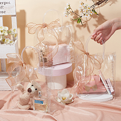 День святого Валентина 50 шт. прямоугольные прозрачные ПВХ-пакеты для хранения с ручкой ABAG-BC0001-56