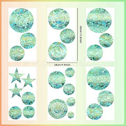 6 шт. ПВХ наклейки ослепительные цветные наклейки на окна 3d лазерные круговые формы электростатические наклейки на окна из стекла JX835A