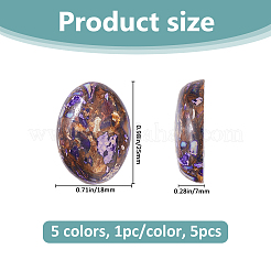 5 шт. 5 стиля кабошонов из натурального лазурита и синтетической императорской яшмы и бронзита&nbsp;G-FH0002-70