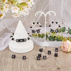 300 шт. акриловые европейские бусины с буквами&nbsp;OACR-SC0001-70C