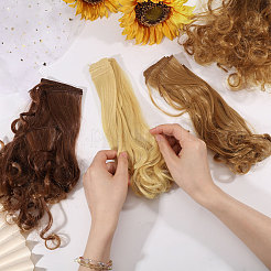 4 stücke 4 farben pp puppe perücke lange lockige haar&nbsp;DIY-GL0006-20B