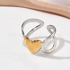 Offene Manschettenringe aus Edelstahl 304 für Damen&nbsp;RJEW-F208-03GP-05