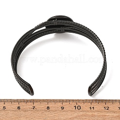 Ébauches de bracelets manchettes multi-rangs en acier inoxydable 304 avec sertissages ronds plats&nbsp;SA-CBA4160-01C-EB