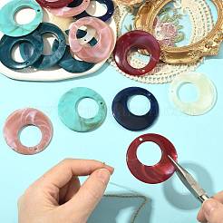 24шт 6 цвета акриловые подвески&nbsp;OACR-FS0002-66