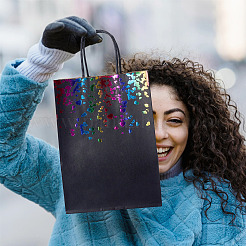 12 stücke 2 farben bunte heißprägen herz papier geschenk tragetaschen&nbsp;ABAG-TA0001-57B