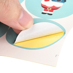 Autocollants autocollants pour étiquette-cadeau en papier rond thème de Noël&nbsp;DIY-K032-82C