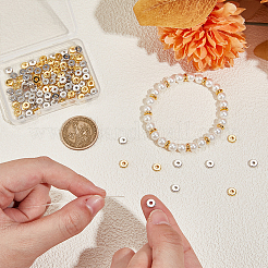 2 цвет латунных плоских круглых бусин-прокладок&nbsp;KK-BC0014-21B