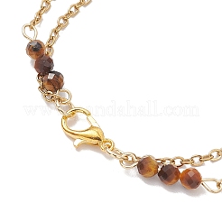 Многорядные браслеты из натурального тигрового глаза и немагнитного синтетического гематита&nbsp;BJEW-JB12122-02