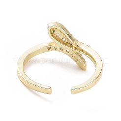 Открытый браслет-манжета в виде змеи зеленого кубического циркония RJEW-I094-17G