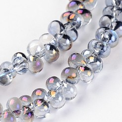 Стеклянные бусины каплевидные гальванические нити EGLA-E033-M