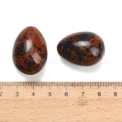 天然マホガニーオブシディアンエッグストーン  不安を和らげる瞑想のための癒しのポケットパームストーンイースターデコレーション  30x22mm&nbsp;GG-L654-H02-05