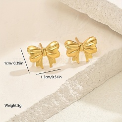 Серьги-гвоздики из нержавеющей стали с бантом KQ5792