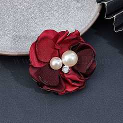 3d цветок брошь из ткани&nbsp;JEWB-WH0022-92A