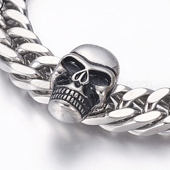 Браслеты из витой цепи/панцирного плетения из нержавеющей стали 304 BJEW-L665-02AS