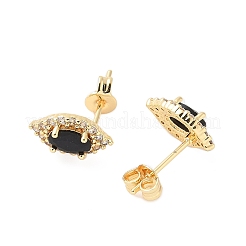 Латунные микро проложить серьги стержня кубического циркония&nbsp;EJEW-M103-02G