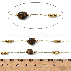 Cadenas de eslabones de pepitas de acero inoxidable 316 hechas a mano&nbsp;CHS-G051-01G-09