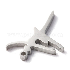 変色しない304ステンレススチールチャーム  レーザー切断  バレエダンサー  ステンレス鋼色  12x10x1mm  穴：0.7mm&nbsp;STAS-O142-26P