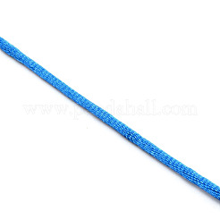 ポリエステルサテンのラットテールコード  中国の結び目  ラウンド  ドジャーブルー  3mm  約10.94ヤード（10m）/バンドル&nbsp;OCOR-WH0066-43F