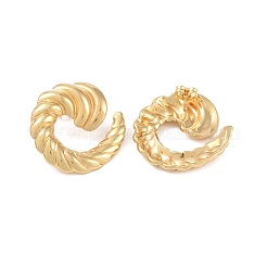 Серьги-гвоздики из нержавеющей стали Texture Vortex 304 для женщин EJEW-K278-27G