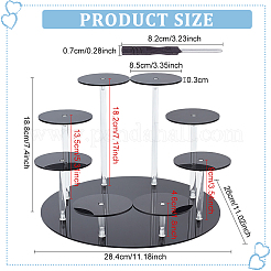 8-уровневый плоский круглый органайзер для минифигурок из акрила ODIS-WH0058-02