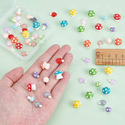 60 шт. грибовидные смоляные украшения для дома и кабошоны DJEW-OC0001-10