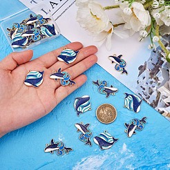 20 шт. кит эмаль подвеска кулон синие киты рыба Шарм морское животное кулон для ювелирных изделий ожерелье браслет серьги изготовление ремесел&nbsp;JX299A