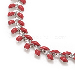 Цепочка из звеньев пшеницы с эмалью&nbsp;NJEW-P220-02P-04