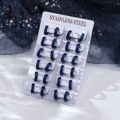 Серьги-кольца из нержавеющей стали Sand Flash 304 для женщин EJEW-M001-23A