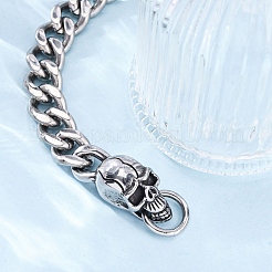 201 браслет из нержавеющей стали с панцирной цепью BJEW-B078-157P