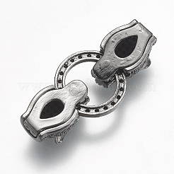 Латунные микро проложить кубического циркония раз за застежками ZIRC-E138-10B