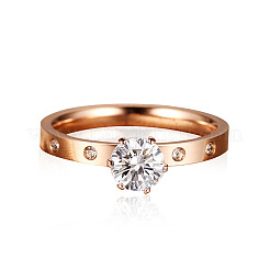 Женские кольца со стразами из нержавеющей стали 201&nbsp;FS-WGA8964-05