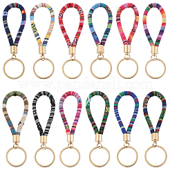 24шт брелок из полиэстера 12 цветов&nbsp;KEYC-SP0001-34